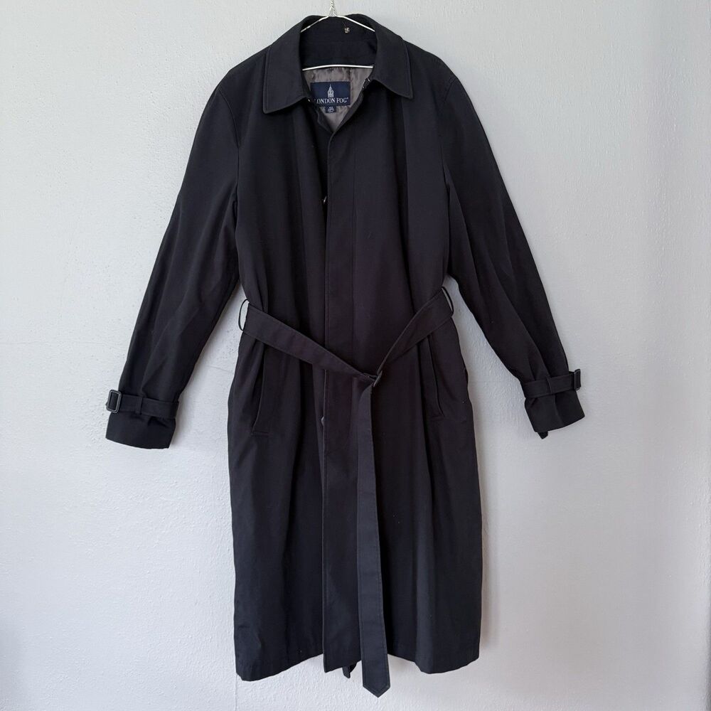 LONDON FOG COAT ZIP OUT LINING UNISEX 42 Long Black winter